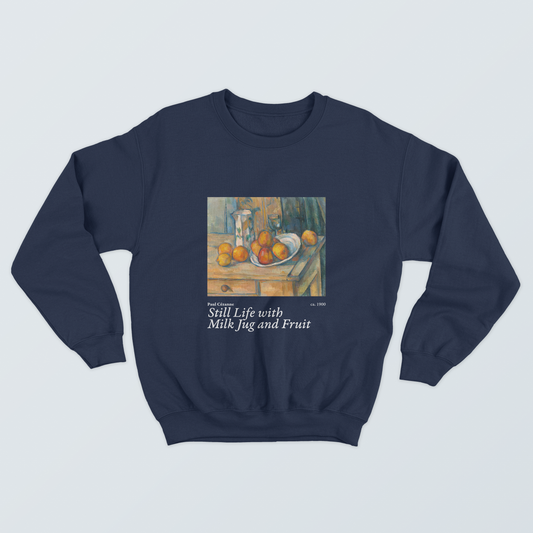 Sudadera Bodegón con Jarra de Leche y Fruta